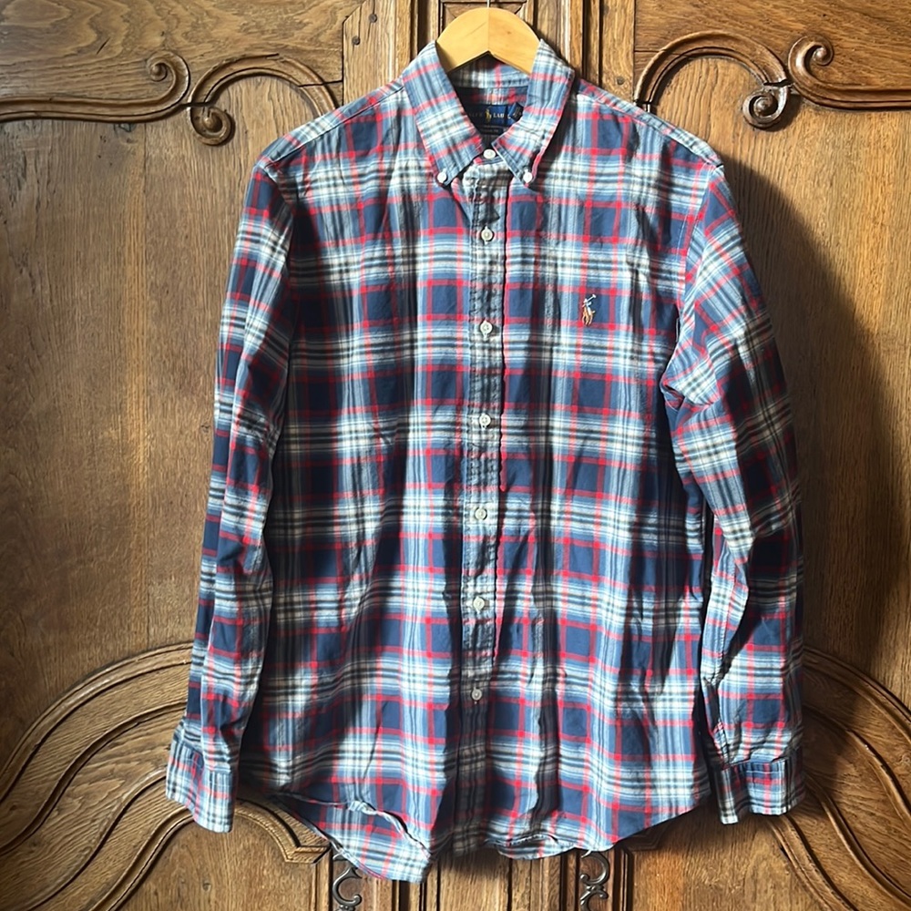 Ralph Lauren red and blue plaid shirt